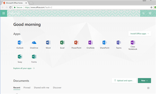 office 365 dashboard 